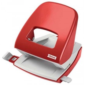 PETRUS 62 WOW TALADRO METALICO - HASTA 30 HOJAS - MARCAS DE FORMATO - FACIL VACIADO - PUNZONES 5.5MM - ROJO