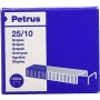 PETRUS CAJA DE 1000 GRAPAS 25/10 GALVANIZADAS - HASTA 60 HOJAS - PATILLA DE 10MM