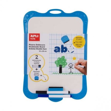 APLI PIZARRA BLANCA RIGIDA CON BORRADOR Y ROTULADORES - TAMAÑO 180 X 280 MM