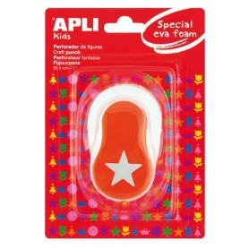 APLI PERFORADORA ESTRELLA - FIGURA DE 25.4MM - PERFORA PAPEL, CARTON, CARTULINA Y GOMA EVA DE HASTA 2MM - DEPOSITO DE FACIL APER