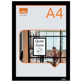 NOBO PACK DE 2 MARCOS AUTOADHESIVOS MAGNETICOS EN FORMATO A4 - COLOCACION EN VERTICAL U HORIZONTAL - MARCO DE COLOR NEGRO