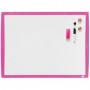 NOBO PIZARRA BLANCA MAGNETICA 585X430MM - INCLUYE MINI ROTULADOR DE PIZARRA, IMANES ESTAMPADOS Y BORRADOR - FUCSIA