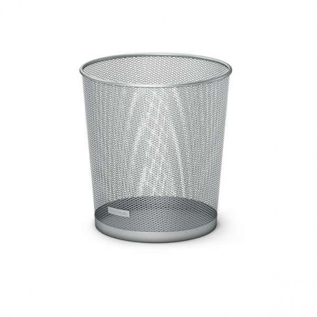 ERICHKRAUSE COMPASS PAPELERA DE 12L - BASE REDONDA - ACERO INOXIDABLE - IDEAL PARA OFICINAS - PLATA