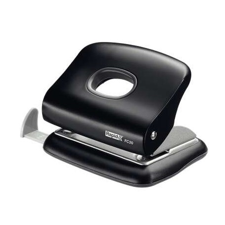 RAPID FC20 TALADRO PERFORADOR - HASTA 20 HOJAS - FACIL VACIADO - PUNZONES 5.5MM - NEGRO
