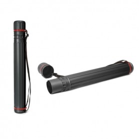 TUBO PORTAPLANOS GRANDE - MEDIDAS 8X64CM - CON TAPA Y BANDOLERA - NEGRO