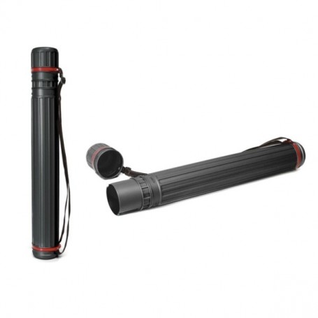 TUBO PORTAPLANOS GRANDE - MEDIDAS 8X64CM - CON TAPA Y BANDOLERA - NEGRO