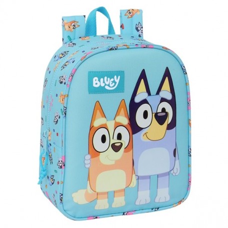 SAFTA BLUEY MOCHILA GUARDERIA - ADAPTABLE A CARRO - ASA DE MANO - 22X27X10CM - AZUL CLARO