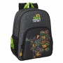 SAFTA TORTUGAS NINJA MOCHILA INFANTIL - ADAPTABLE A CARRO - ASA DE MANO - BOLSILLOS LATERALES - 33X42X14CM - NEGRO