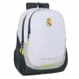 SAFTA REAL MADRID MOCHILA ESCOLAR DE 23L - ADAPTABLE A CARRO - 2 COMPARTIMENTOS - PORTABOTELLAS - 32X44X16CM - BLANCO Y NEGRO