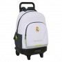 SAFTA REAL MADRID COMPACT MOCHILA CON CARRO INTEGRADO - PORTABOTELLAS - EXTRAIBLE PARA LIMPIEZA - CARRO DE PP, ACERO Y PVC - 33X