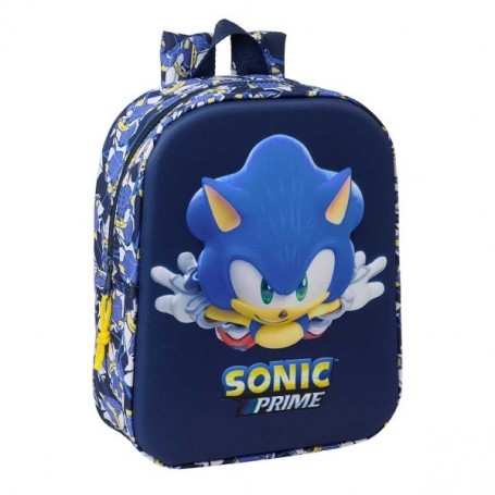 SAFTA SONIC MOCHILA GUARDERIA 3D DE 6L - ASA DE MANO SUPERIOR - ASAS REGULABLES Y ACOLCHADAS - CIERRE DE CREMALLERA - 22X27X10CM