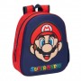 SAFTA SUPER MARIO MOCHILA 3D - ASA DE MANO - PORTABOTELLAS LATERAL - 27X33X10CM - ROJO Y AZUL