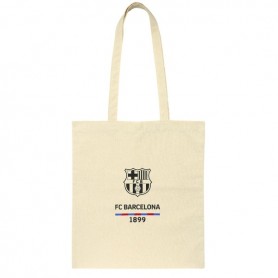 SAFTA F.C.BARCELONA TOTE BAG BOLSA DE TELA - 38X42CM - BLANCO