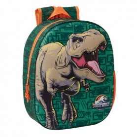 SAFTA JURASSIC WORLD MOCHILA 3D DE 8.64L - PORTABOTELLAS - TARJETA DE IDENTIFICACION PERSONAL - HOMBRERAS ACOLCHADAS - 27X33X10C