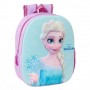 SAFTA FROZEN MOCHILA 3D - ASA DE MANO - PORTABOTELLAS LATERAL - 27X33X10CM - ROSA/AZUL