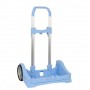 SAFTA EVOLUTION CARRO PORTAMOCHILAS- SUJECION UNIVERSAL - RUEDAS DE 14CM ANTIVIBRACION - ALUMINIO/PP - 40X85X28CM - AZUL CLARO