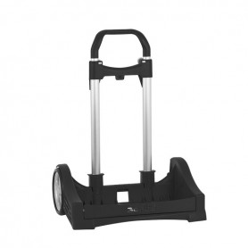 SAFTA EVOLUTION CARRO PORTAMOCHILAS- SUJECION UNIVERSAL - RUEDAS DE 14CM ANTIVIBRACION - ALUMINIO/PP - 40X85X28CM - NEGRO