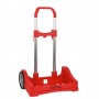 SAFTA EVOLUTION CARRO PORTAMOCHILAS- SUJECION UNIVERSAL - RUEDAS DE 14CM ANTIVIBRACION - ALUMINIO/PP - 40X85X28CM - ROJO