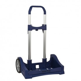SAFTA EVOLUTION CARRO PORTAMOCHILAS- SUJECION UNIVERSAL - RUEDAS DE 14CM ANTIVIBRACION - ALUMINIO/PP - 40X85X28CM - AZUL OSCURO