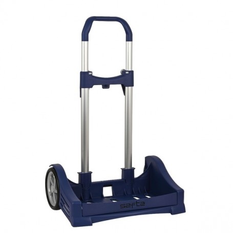 SAFTA EVOLUTION CARRO PORTAMOCHILAS- SUJECION UNIVERSAL - RUEDAS DE 14CM ANTIVIBRACION - ALUMINIO/PP - 40X85X28CM - AZUL OSCURO