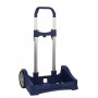 SAFTA EVOLUTION CARRO PORTAMOCHILAS- SUJECION UNIVERSAL - RUEDAS DE 14CM ANTIVIBRACION - ALUMINIO/PP - 40X85X28CM - AZUL OSCURO
