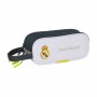 SAFTA REAL MADRID ESTUCHE PORTATODO DE 1.25L - 3 COMPARTIMENTOS - ASA DE MANO - CIERRE DE CREMALLERA - 21X8.5X7CM - BLANCO Y NEG