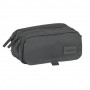 SAFTA BASIC PORTATODO - 3 COMPARTIMENTOS CON CREMALLERAS - BOLSILLO FRONTAL - CINTA ADAPTABLE - 1.72L - 215X80X100MM - GRIS