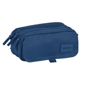 SAFTA BASIC PORTATODO - 3 COMPARTIMENTOS CON CREMALLERAS - BOLSILLO FRONTAL - CINTA ADAPTABLE - 1.72L - 215X80X100MM - AZUL MARI