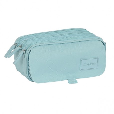 SAFTA BASIC PORTATODO - 3 COMPARTIMENTOS CON CREMALLERAS - BOLSILLO FRONTAL - CINTA ADAPTABLE - 1.72L - 215X80X100MM - TURQUESA
