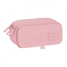 SAFTA BASIC PORTATODO - 3 COMPARTIMENTOS CON CREMALLERAS - BOLSILLO FRONTAL - CINTA ADAPTABLE - 1.72L - 215X80X100MM - ROSA