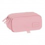 SAFTA BASIC PORTATODO - 3 COMPARTIMENTOS CON CREMALLERAS - BOLSILLO FRONTAL - CINTA ADAPTABLE - 1.72L - 215X80X100MM - ROSA
