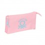 SAFTA BENETTON BASICS PORTATODO - 3 COMPARTIMENTOS CON CREMALLERAS - BOLSILLO INTERIOR - 0.6L - 220X30X120MM - ROSA PASTEL