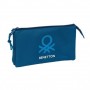 SAFTA BENETTON BASICS MARINO PORTATODO - 3 COMPARTIMENTOS CON CREMALLERAS - BOLSILLO INTERIOR - 0.6L - 220X30X120MM - AZUL OSCUR