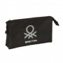 SAFTA BENETTON BASICS PORTATODO - 3 COMPARTIMENTOS CON CREMALLERAS - BOLSILLO INTERIOR - 0.6L - 220X30X120MM - NEGRO
