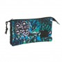 SAFTA GRAFFITI GO PORTATODO - 3 COMPARTIMENTOS CON CREMALLERAS - BOLSILLO INTERIOR - 0.60L - 220X30X120MM - AZUL OSCURO