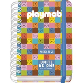 DOHE PLAYMOBIL UNITE AS ONE AGENDA ESCOLAR 25/26 ESPIRAL WIRE’O A6 - DIA PAGINA - PAPEL 80G/M2 - 4 HOJAS DE PEGATINAS - CUBIERT