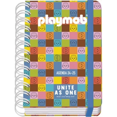 DOHE PLAYMOBIL UNITE AS ONE AGENDA ESCOLAR 25/26 ESPIRAL WIRE’O A6 - DIA PAGINA - PAPEL 80G/M2 - 4 HOJAS DE PEGATINAS - CUBIERT