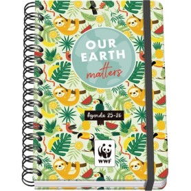DOHE WWF TROPIC AGENDA ESCOLAR 25/26 ESPIRAL WIRE’O A5 - SEMANA VISTA - PAPEL 80G/M2 - 4 HOJAS DE PEGATINAS - CUBIERTA DE CARTO