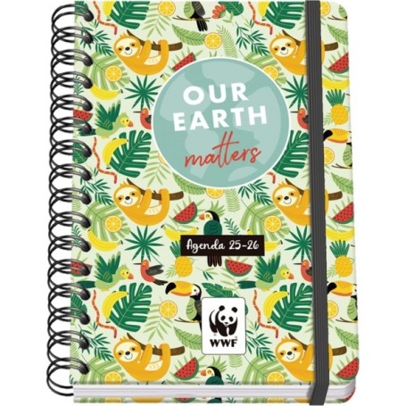 DOHE WWF TROPIC AGENDA ESCOLAR 25/26 ESPIRAL WIRE’O A5 - SEMANA VISTA - PAPEL 80G/M2 - 4 HOJAS DE PEGATINAS - CUBIERTA DE CARTO