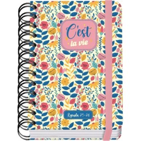 DOHE C´EST LA VIE AGENDA ESCOLAR 25/26 ESPIRAL WIRE’O A6 - DIA PAGINA - PAPEL 80G/M2 - 4 HOJAS DE PEGATINAS - CUBIERTA DE CART