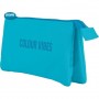 DOHE COLOUR VIBES PORTATODO TRIPLE - CIERRE DOBLE CON CREMALLERA Y TIRADOR DE GOMA - AZUL CYAN