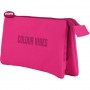 DOHE COLOUR VIBES PORTATODO TRIPLE - CIERRE DOBLE CON CREMALLERA Y TIRADOR DE GOMA - ROSA