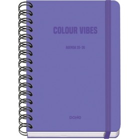DOHE COLOUR VIBES AGENDA ESCOLAR 25/26 ESPIRAL WIRE’O A5 - SEMANA VISTA - PAPEL 80G/M2 - 4 HOJAS DE PEGATINAS - CUBIERTA DE CAR