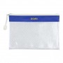 DOHE BOLSA CREMALLERA PVC - 24X17.5MM - RESISTENTE AL AGUA - IDEAL PARA DOCUMENTOS A5 - AZUL/TRANSPARENTE