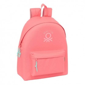 SAFTA BENETTON BASICS MOCHILA - BOLSILLO FRONTAL - HOMBRERAS ACOLCHADAS - ESPALDA ERGONOMICA - DOBLE TIRADOR EN CREMALLERA - ASA