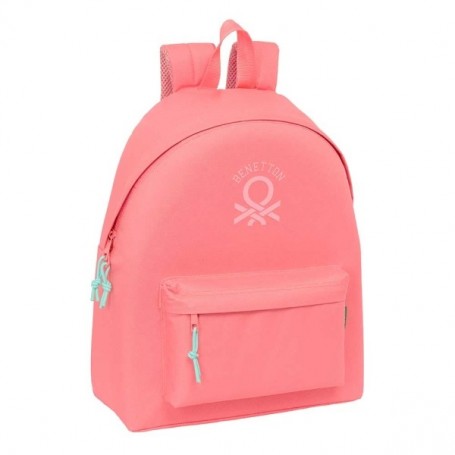 SAFTA BENETTON BASICS MOCHILA - BOLSILLO FRONTAL - HOMBRERAS ACOLCHADAS - ESPALDA ERGONOMICA - DOBLE TIRADOR EN CREMALLERA - ASA