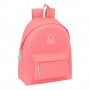 SAFTA BENETTON BASICS MOCHILA - BOLSILLO FRONTAL - HOMBRERAS ACOLCHADAS - ESPALDA ERGONOMICA - DOBLE TIRADOR EN CREMALLERA - ASA
