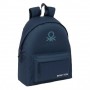 SAFTA BENETTON BASICS ANTRACITA MOCHILA - BOLSILLO FRONTAL - HOMBRERAS ACOLCHADAS - DOBLE TIRADOR EN CREMALLERA - ASA SUPERIOR -