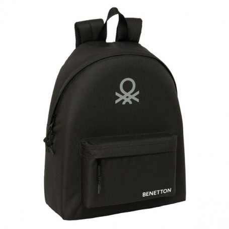SAFTA BENETTON BASICS MOCHILA - BOLSILLO FRONTAL - HOMBRERAS ACOLCHADAS - ESPALDA ERGONOMICA - DOBLE TIRADOR - ASA SUPERIOR - 20