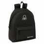 SAFTA BENETTON BASICS MOCHILA - BOLSILLO FRONTAL - HOMBRERAS ACOLCHADAS - ESPALDA ERGONOMICA - DOBLE TIRADOR - ASA SUPERIOR - 20
